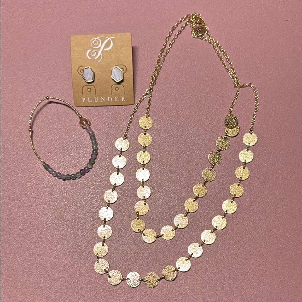 Plunder Gold and Silver Double-Strand Necklace